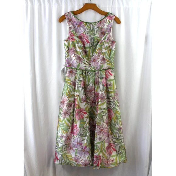 Kay Unger Jackie First Blush Multi Floral Print Cocktail Dress Size 4 $318 - Picture 2 of 10